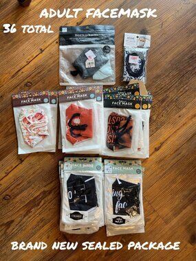 36 Pack Reusable Adult Face Masks - Brand New Sealed for Comfort & Protection